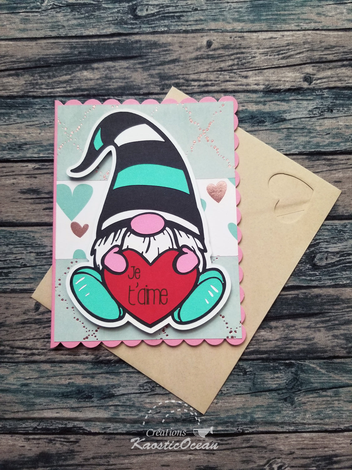 Carte de voeux - Gnome et coeur