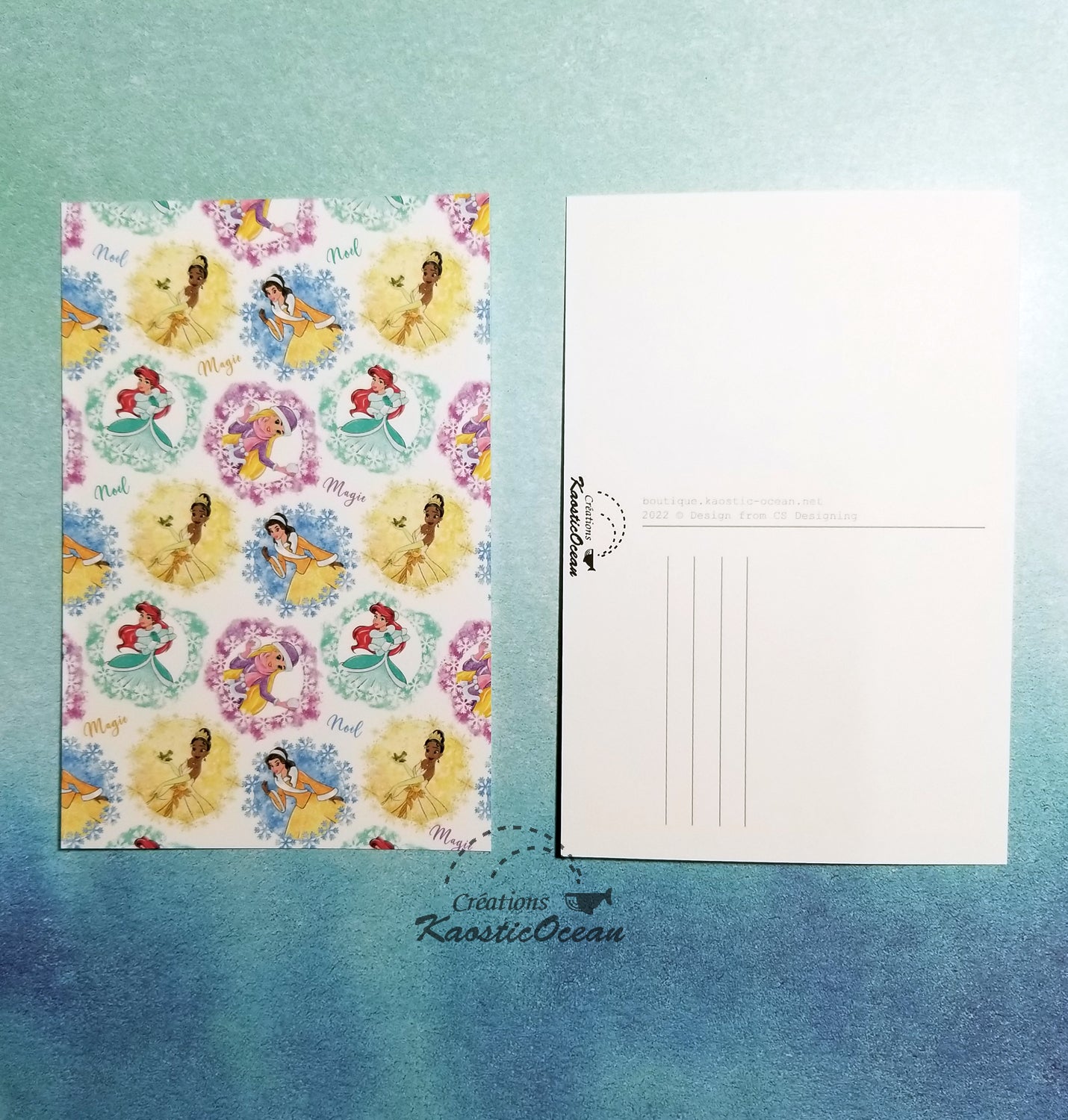 Carte postale - Illustration (princesses de Noël)