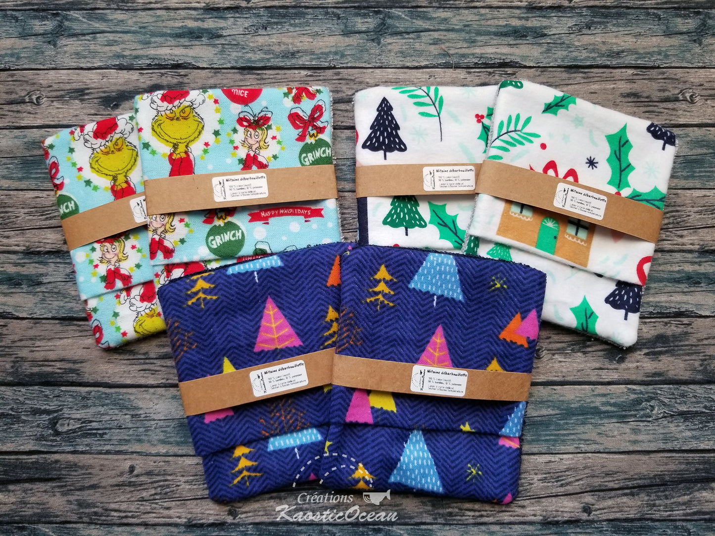 Mitaine débarbouillette (Noël)