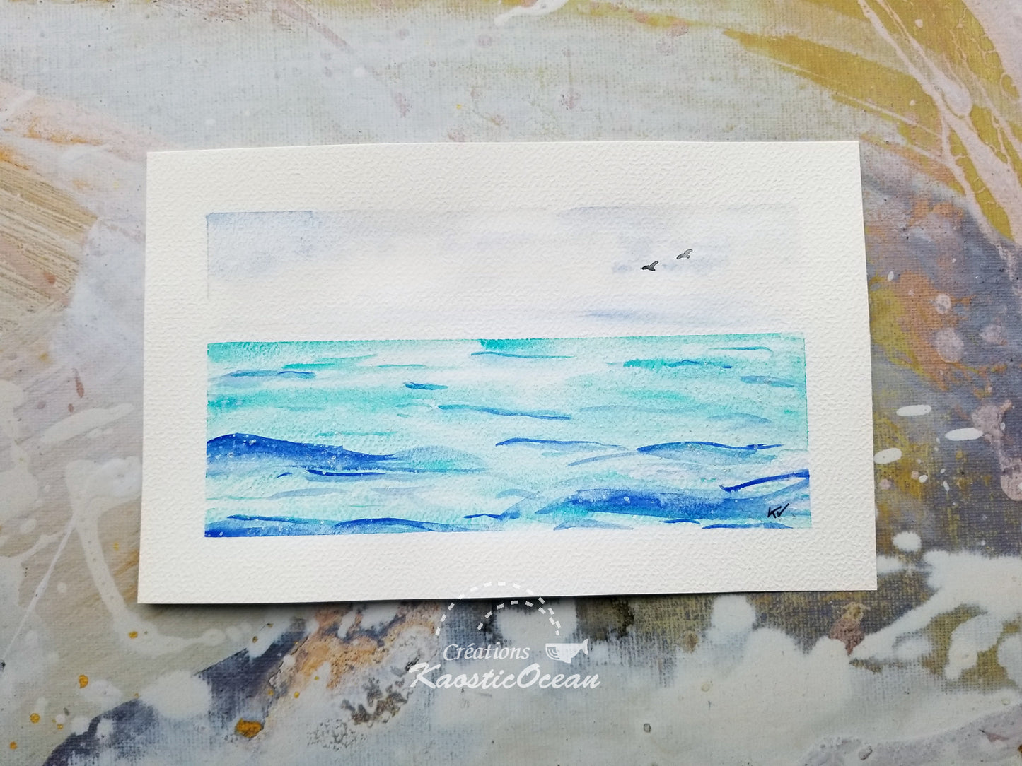 Aquarelle 5x8 - Vagues