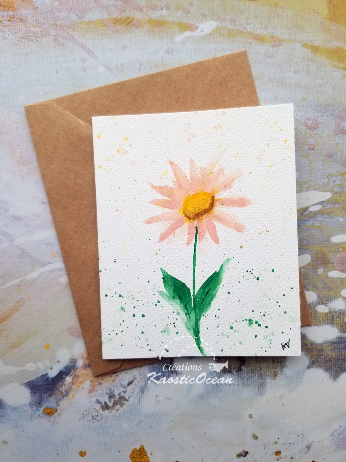 Carte aquarelle 4x5 - Marguerite