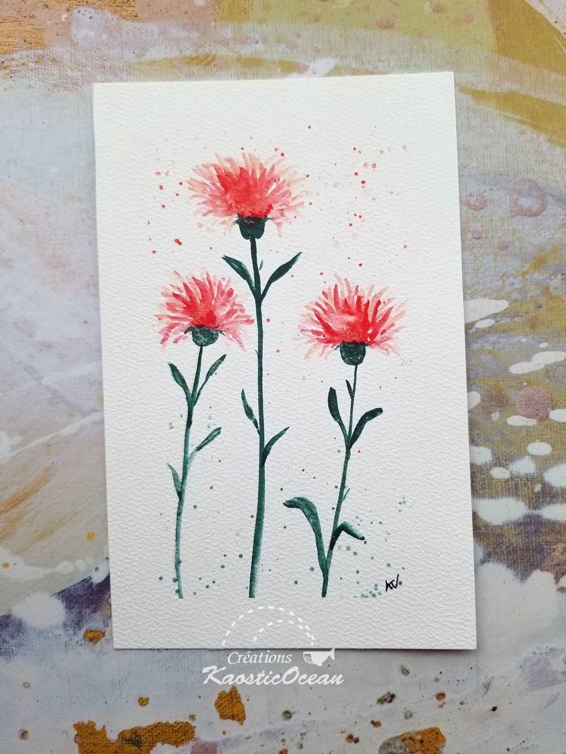 Aquarelle 5x8 - Oeillets