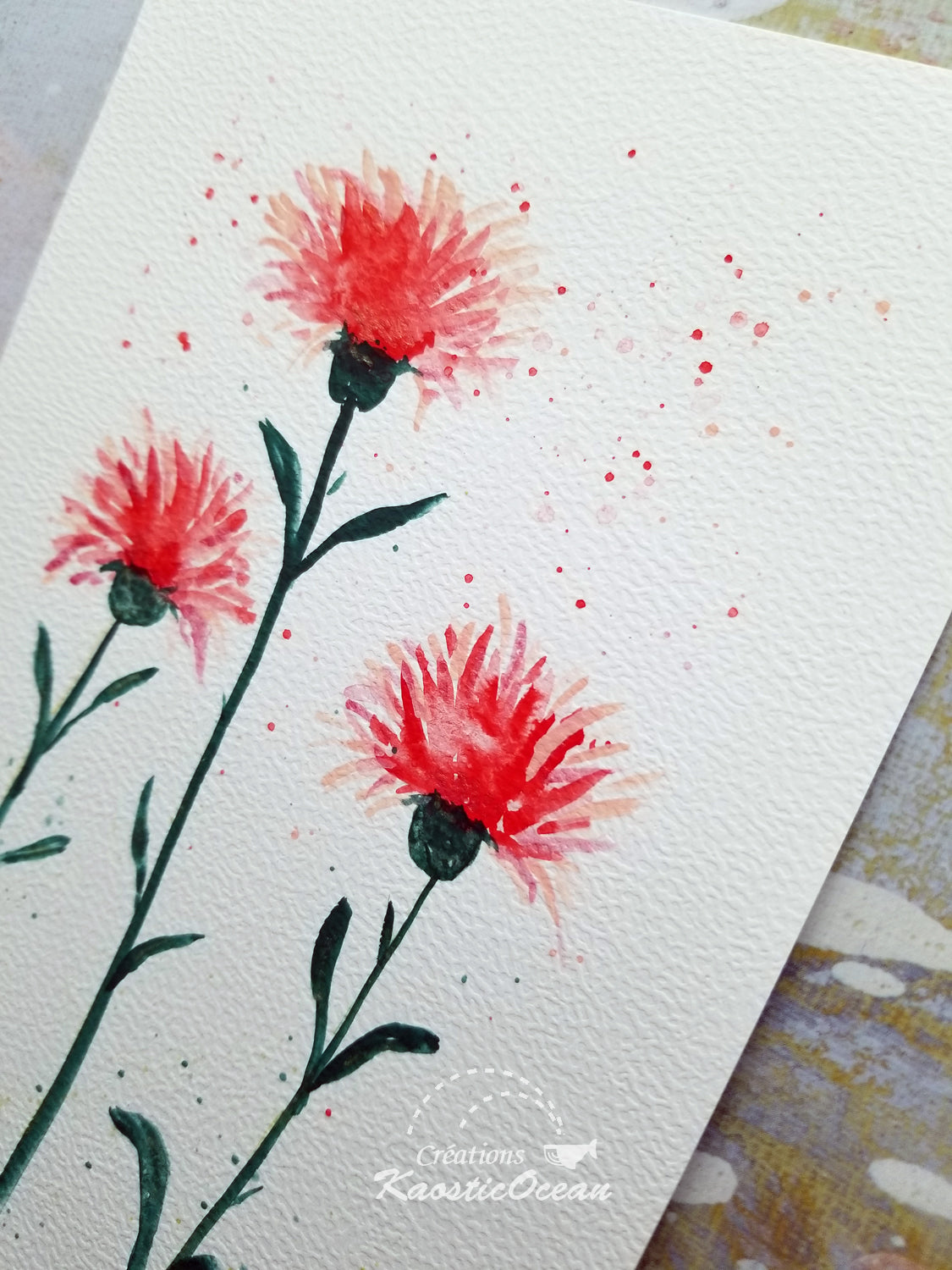 Aquarelle 5x8 - Oeillets