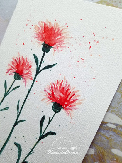 Aquarelle 5x8 - Oeillets