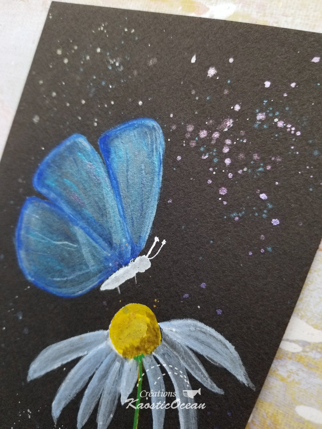 Aquarelle 5x8 - Papillon bleu