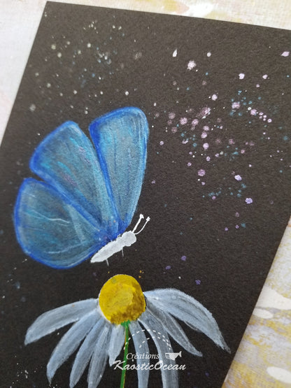 Aquarelle 5x8 - Papillon bleu