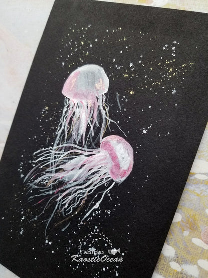 Aquarelle 5x8 - Méduses
