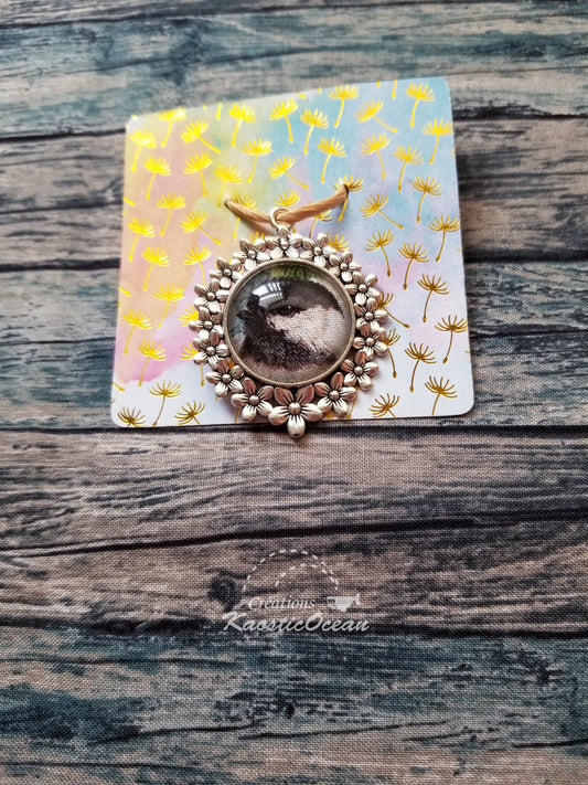 Pendentif couronne de fleurs (co0142)