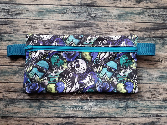 Étui à crayons double (crânes)