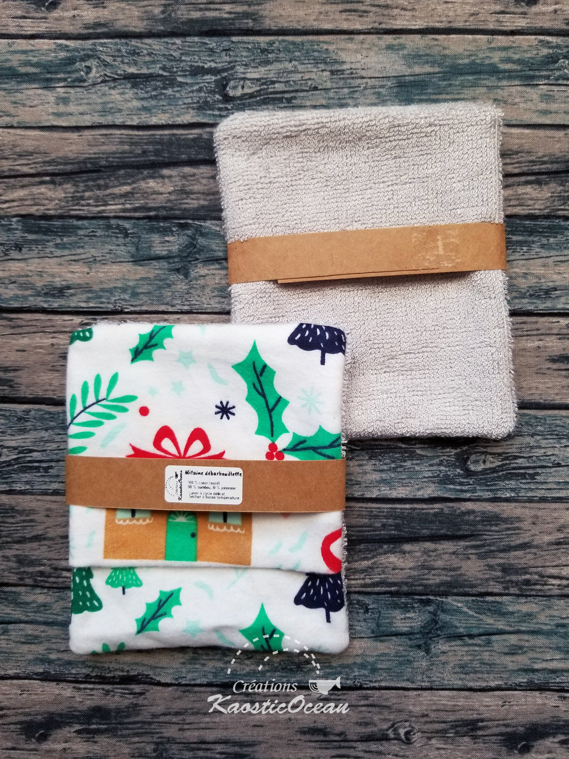 Mitaine débarbouillette (Noël)