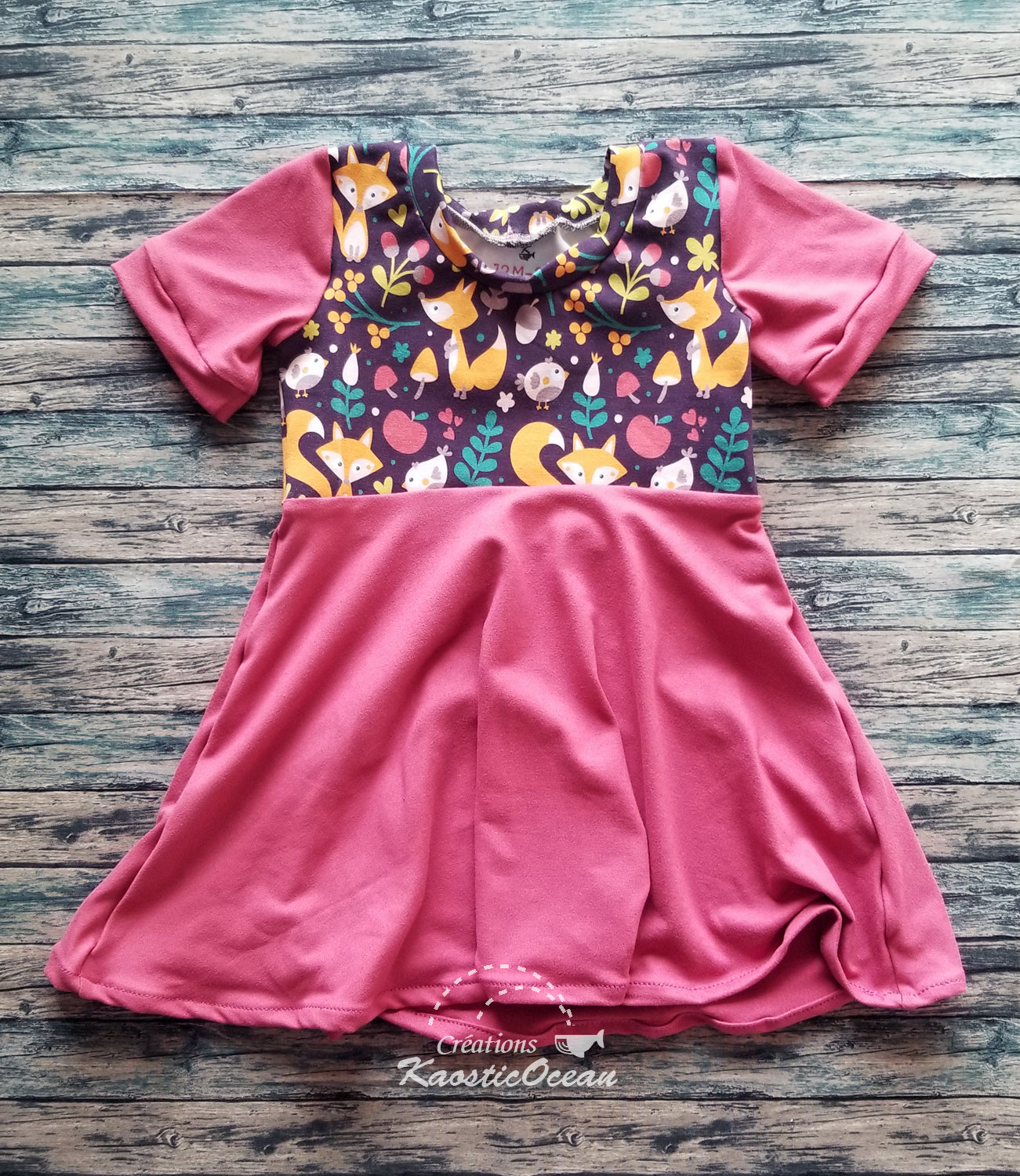 Robe / tunique évolutive à manches courtes - 12m-3t (jer0117)