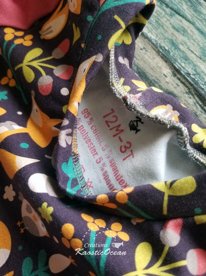 Robe / tunique évolutive à manches courtes - 12m-3t (jer0117)
