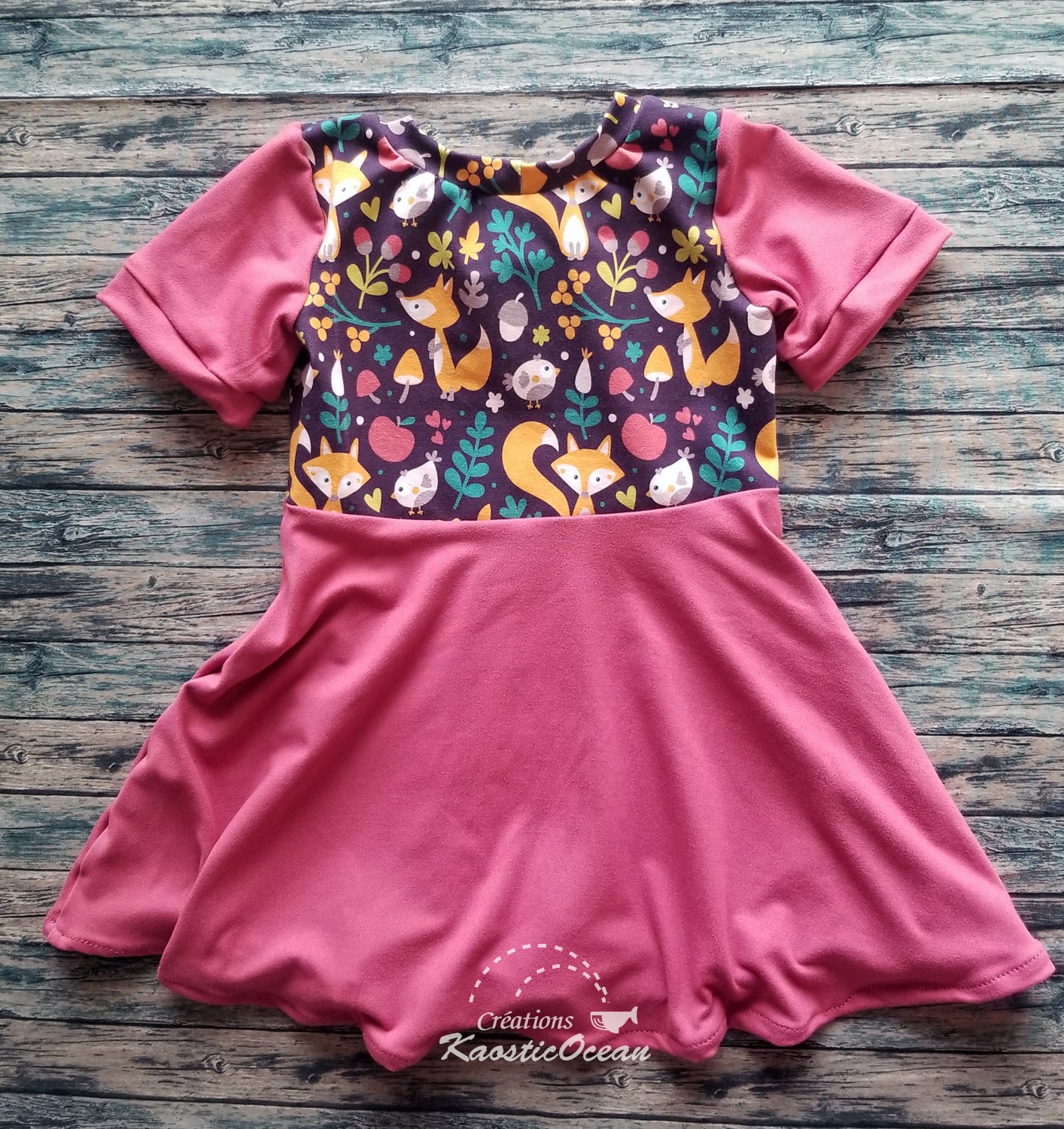 Robe / tunique évolutive à manches courtes - 12m-3t (jer0117)