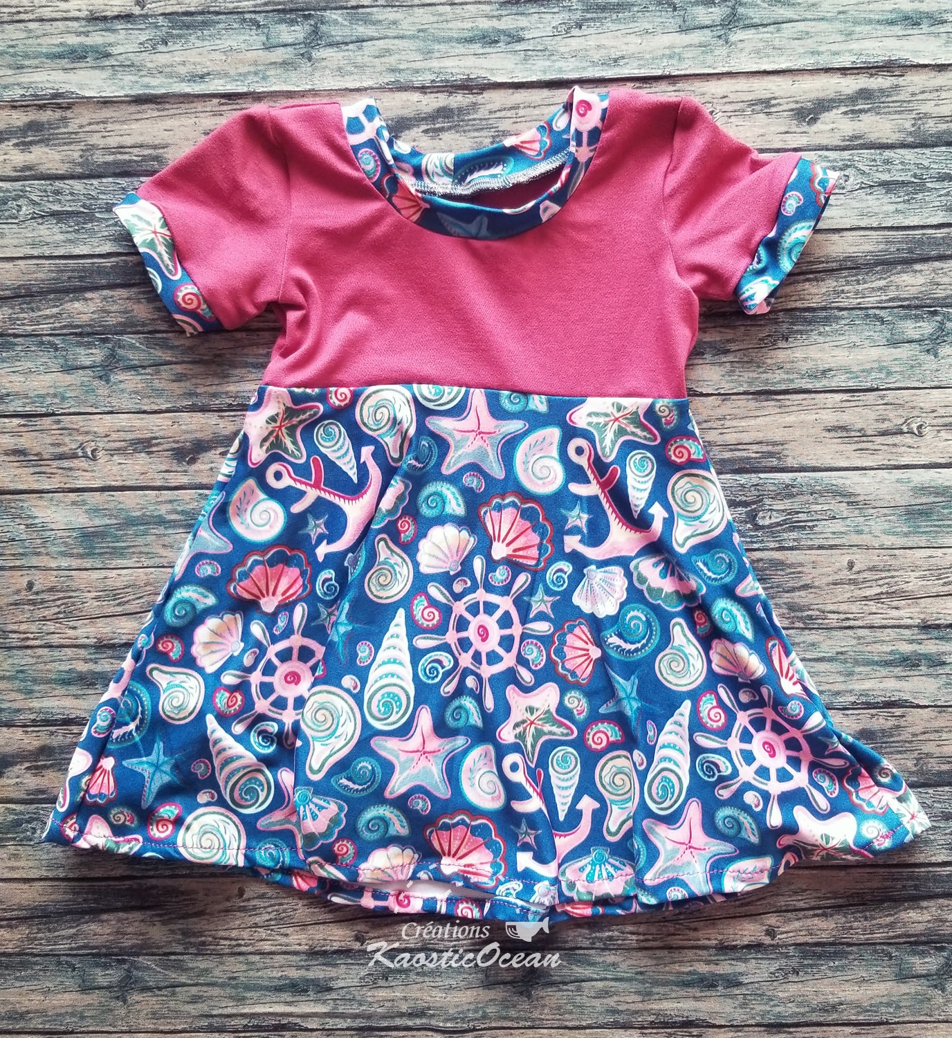 Robe / tunique évolutive à manches courtes - 3-12m (dbp0021)